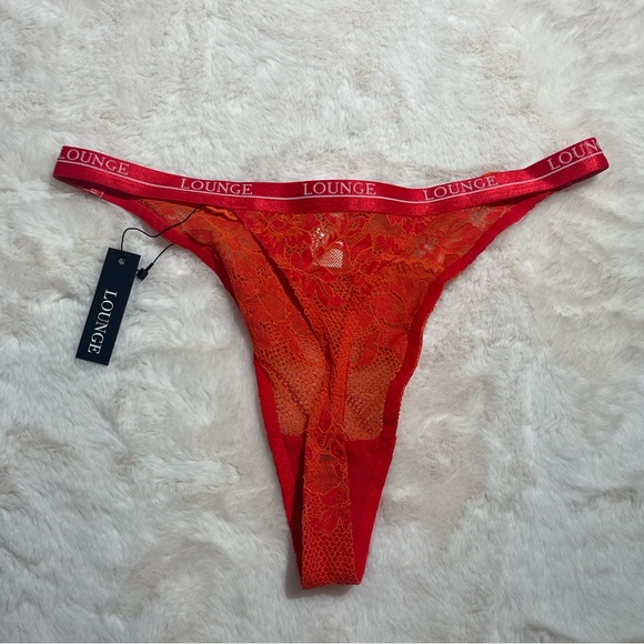 Lounge Underwear Luxe Thong in Red/Orange - Picture 3 of 4